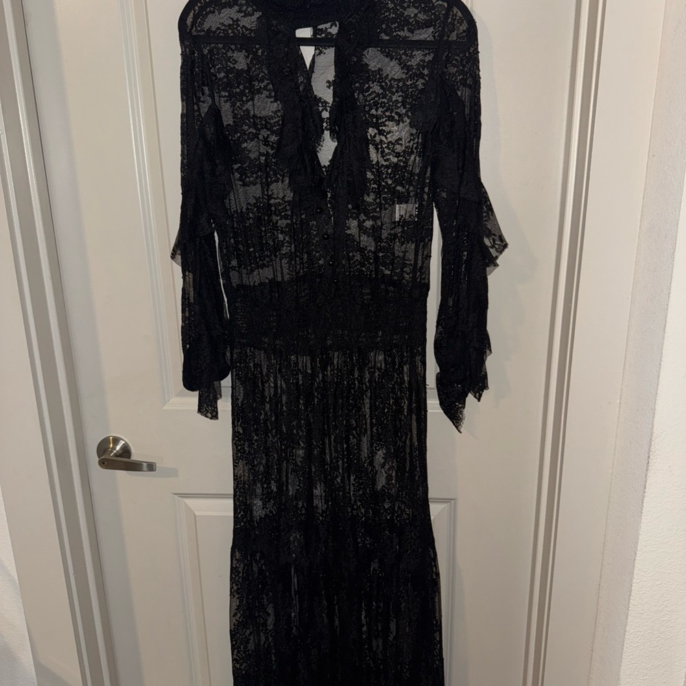 Fashion Nova Lux Black Lace Dress